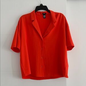Express Fiery Red Collared Shirt